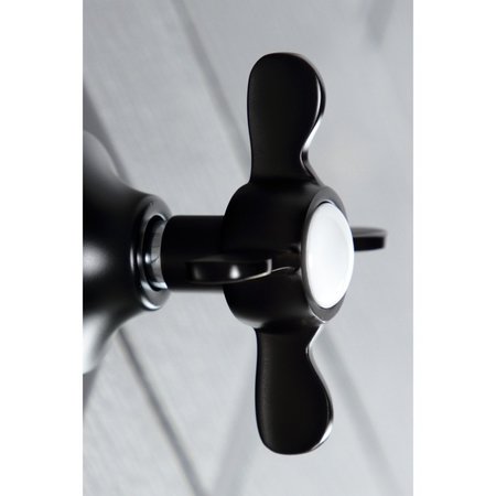 Kingston Brass KS3040BEX Single-Handle Three-Way Diverter Valve with Trim Kit, Matte Black KS3040BEX